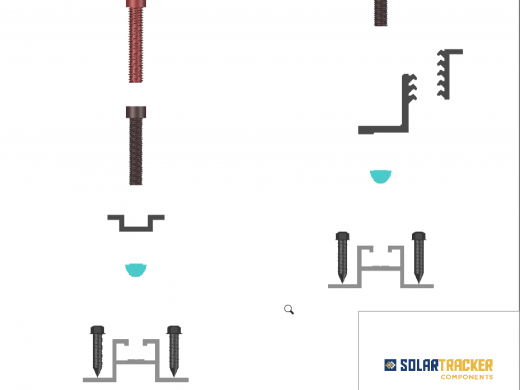 Estructura fija para dos mdulos, sobre cubierta de chapa trapezoidal - 1 - 2 - 3