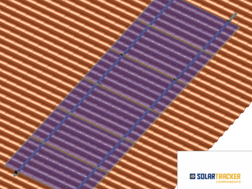 Estructura fija para seis mdulos, sobre cubierta de teja - 1