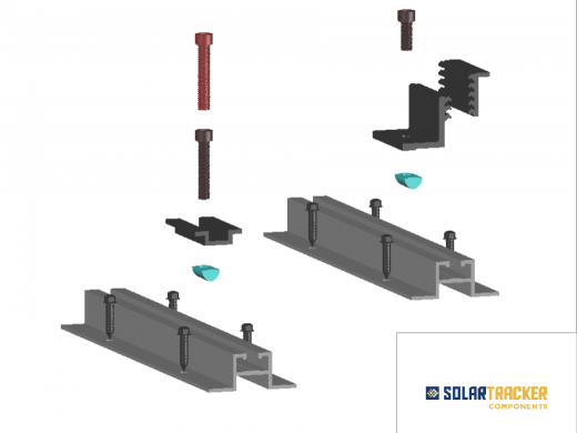 Estructura fija para tres mdulos, sobre cubierta de chapa trapezoidal - 1