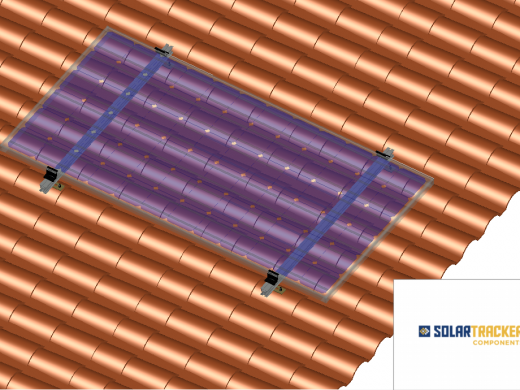 Estructura fija para un modulo, sobre cubierta de teja - 1