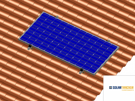 Estructura fija para un modulo, sobre cubierta de teja